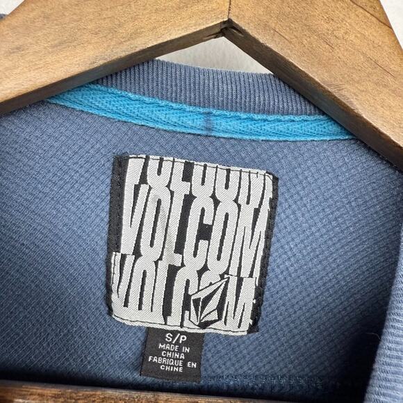 Volcom Shirt Men's Small Blue Thermal Waffle Knit Grunge Vintage Y2k Skater - Picture 6 of 9